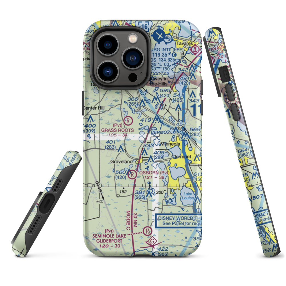Kennedy Seaplane Base (FD78) VFR Sectional  Tough iPhone Case iPhone 14 Pro Max model shown