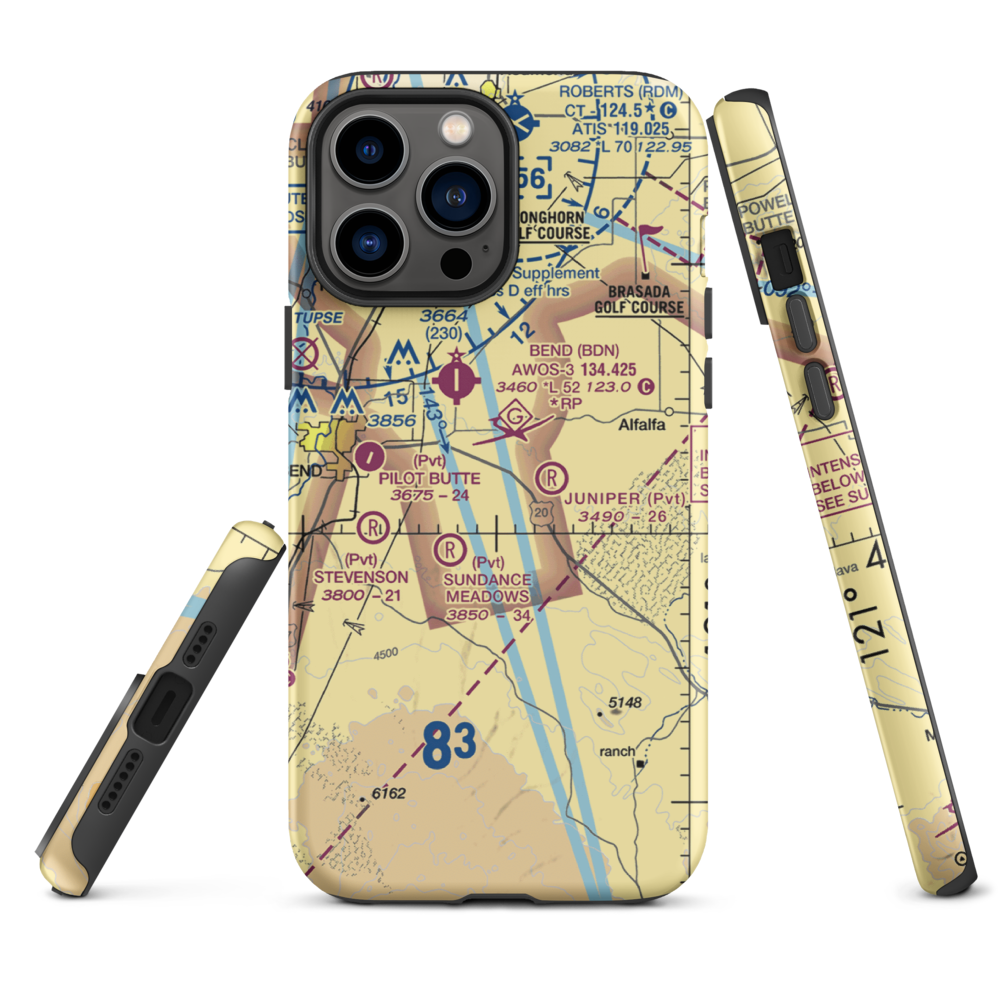 Kennel Airstrip (OR04) VFR Sectional  Tough iPhone Case iPhone 13 Pro Max model shown