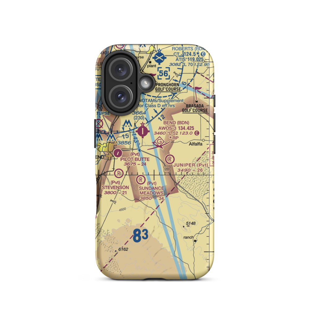 Kennel Airstrip (OR04) VFR Sectional  Tough iPhone Case iPhone 16 model shown