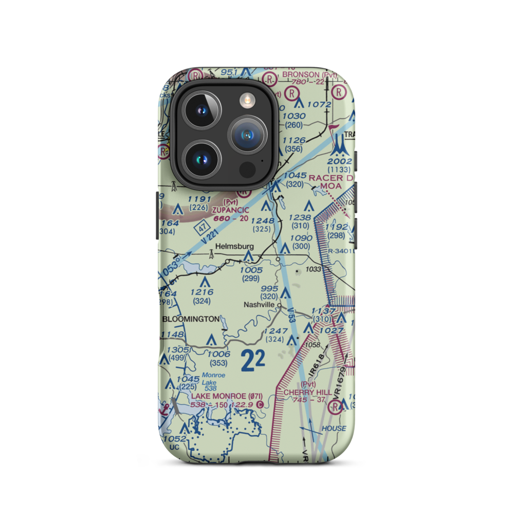 Kenstin Manor Airport (24IN) VFR Sectional  Tough iPhone Case iPhone 16 Pro model shown