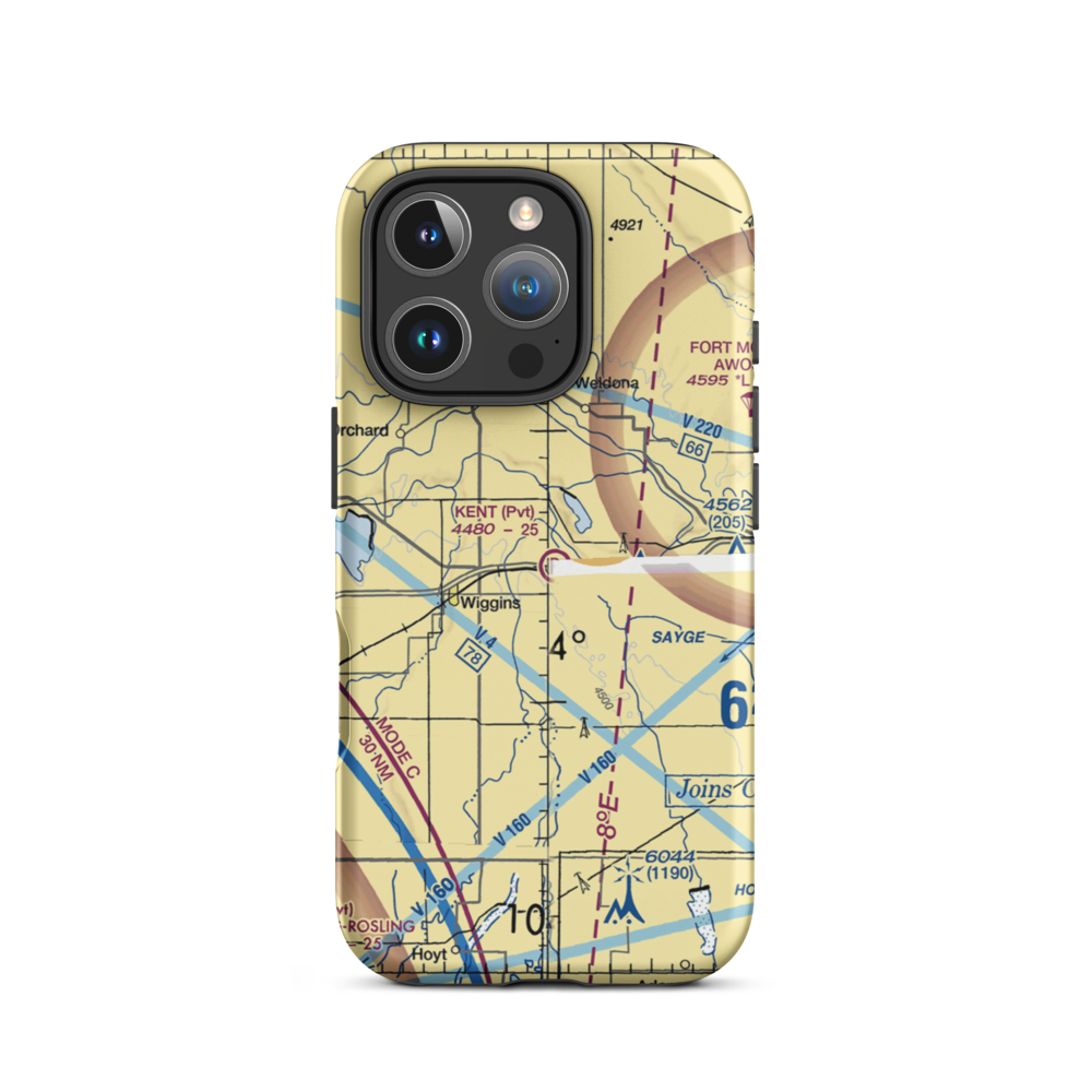 Kent Airport (8CO0) VFR Sectional  Tough iPhone Case iPhone 16 Pro model shown