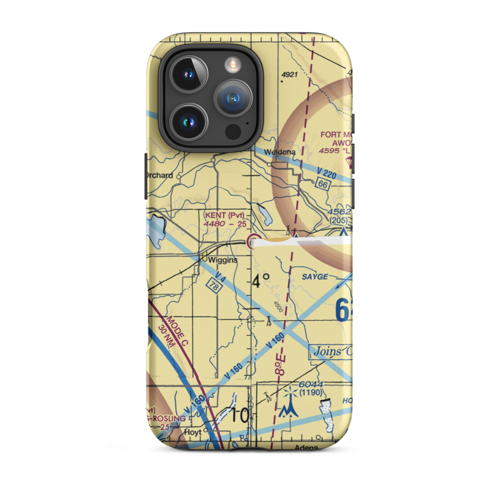 Kent Airport (8CO0) VFR Sectional  Tough iPhone Case iPhone 16 Pro Max model shown