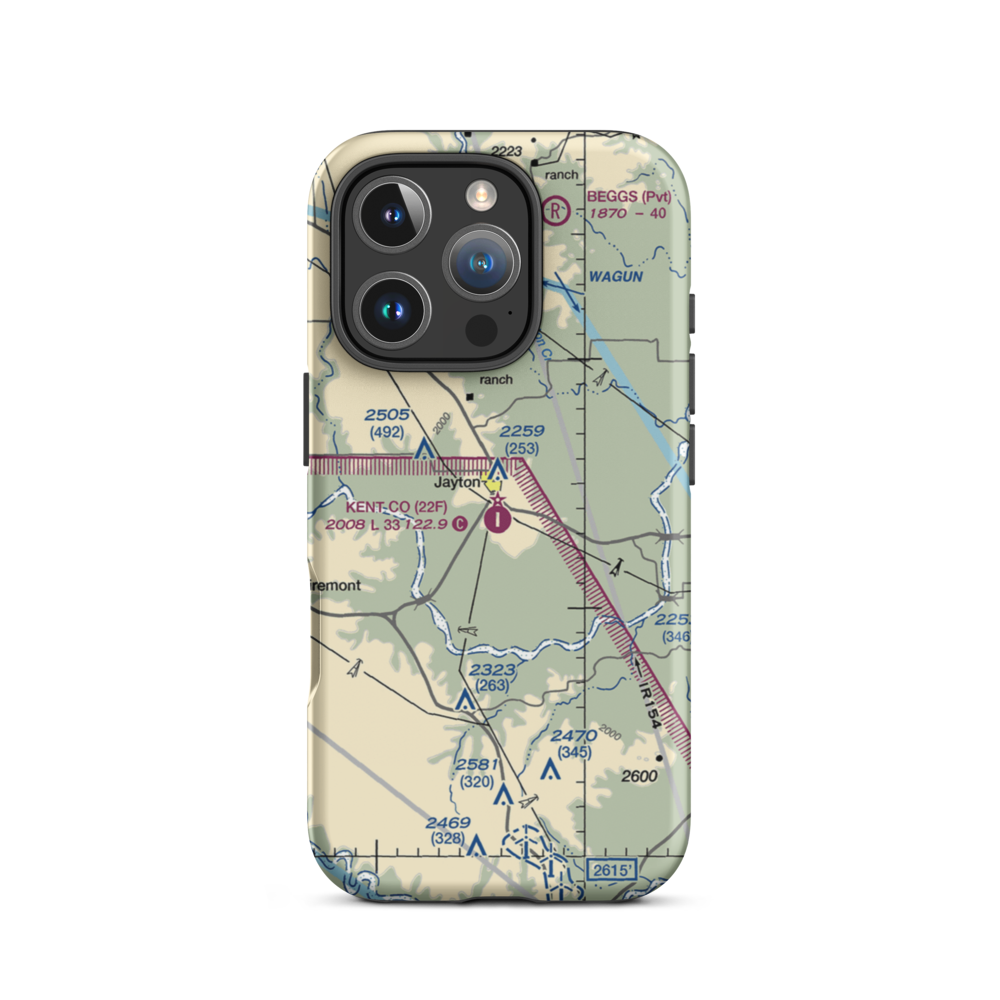 Kent County Airport (22F) VFR Sectional  Tough iPhone Case iPhone 16 Pro model shown