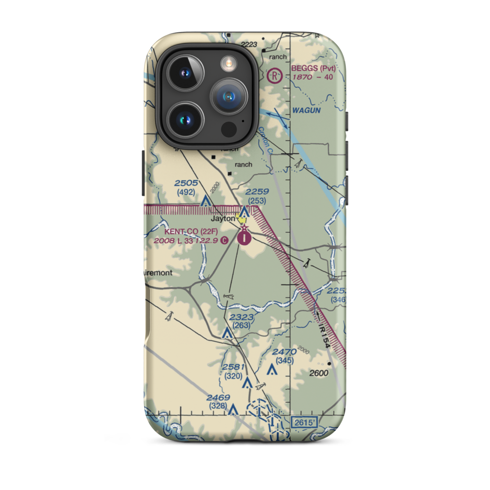 Kent County Airport (22F) VFR Sectional  Tough iPhone Case iPhone 16 Pro Max model shown