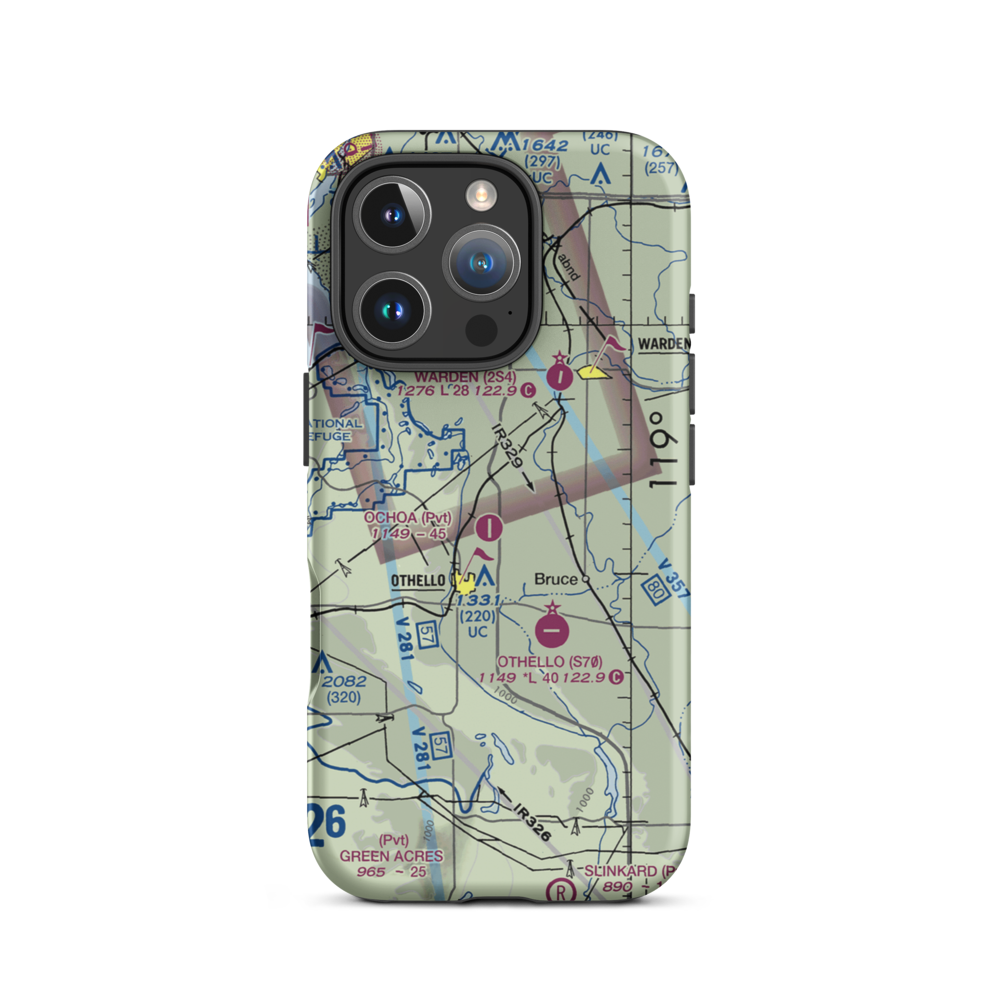 Kent Farms Airport (57WA) VFR Sectional  Tough iPhone Case iPhone 16 Pro model shown