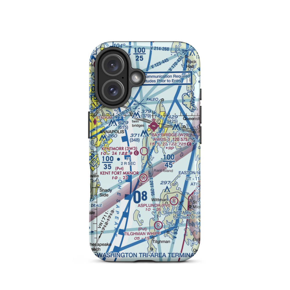 Kentmorr Airpark (3W3) VFR Sectional  Tough iPhone Case iPhone 16 model shown