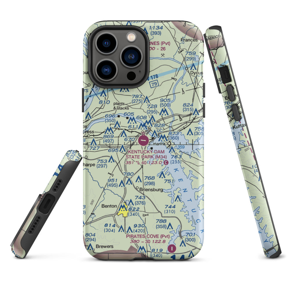Kentucky Dam State Park Airport (M34) VFR Sectional  Tough iPhone Case iPhone 13 Pro Max model shown