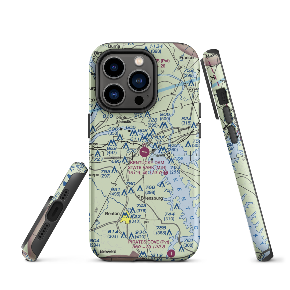 Kentucky Dam State Park Airport (M34) VFR Sectional  Tough iPhone Case iPhone 14 Pro model shown