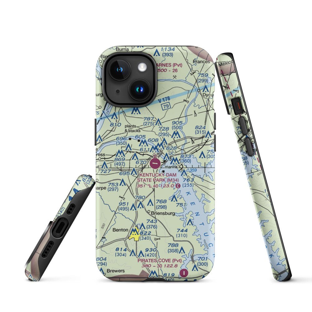 Kentucky Dam State Park Airport (M34) VFR Sectional  Tough iPhone Case iPhone 15 model shown