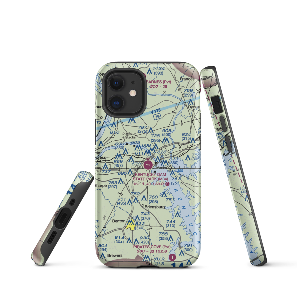 Kentucky Dam State Park Airport (M34) VFR Sectional  Tough iPhone Case iPhone 12 mini model shown