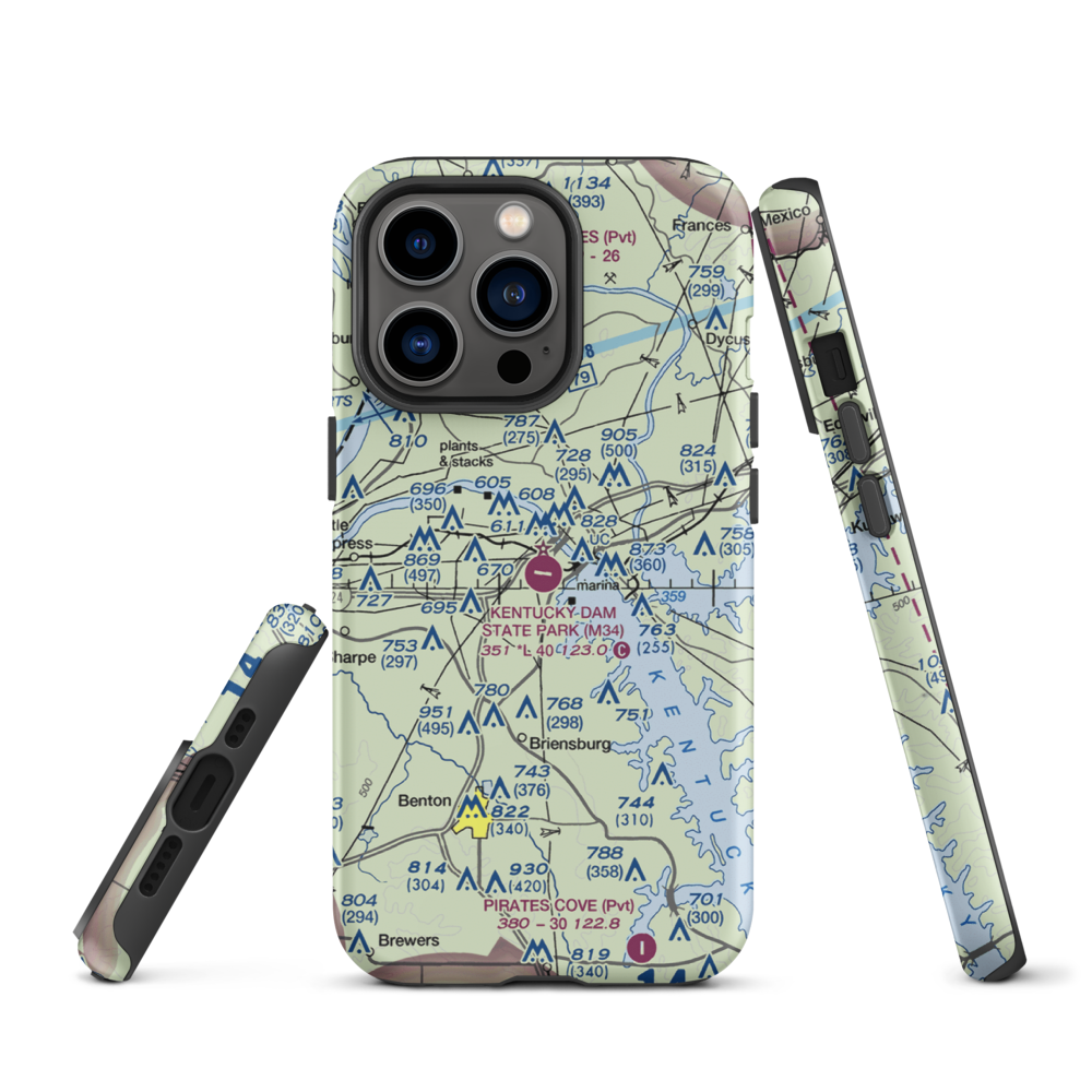 Kentucky Dam State Park Airport (M34) VFR Sectional  Tough iPhone Case iPhone 13 Pro model shown