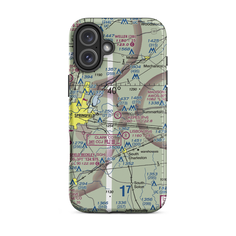 Kepes Flying Field (1OA4) VFR Sectional  Tough iPhone Case iPhone 16 Plus model shown