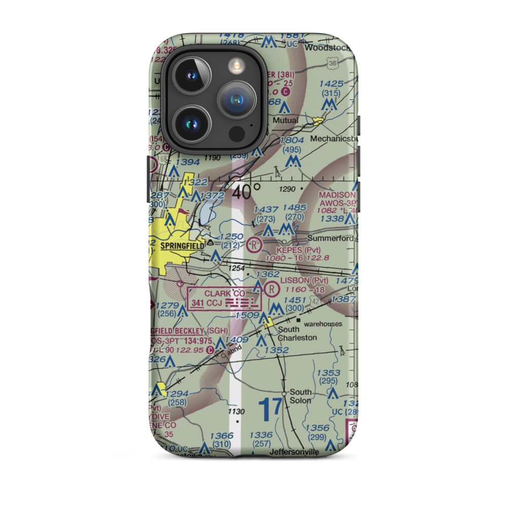 Kepes Flying Field (1OA4) VFR Sectional  Tough iPhone Case iPhone 16 Pro Max model shown