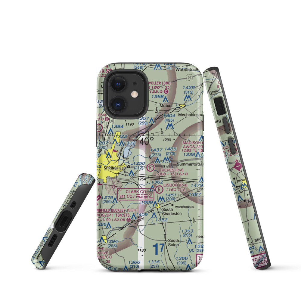 Kepes Flying Field (1OA4) VFR Sectional  Tough iPhone Case iPhone 12 mini model shown
