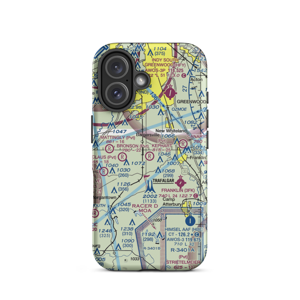 Kephart Field Airport (IN01) VFR Sectional  Tough iPhone Case iPhone 16 model shown
