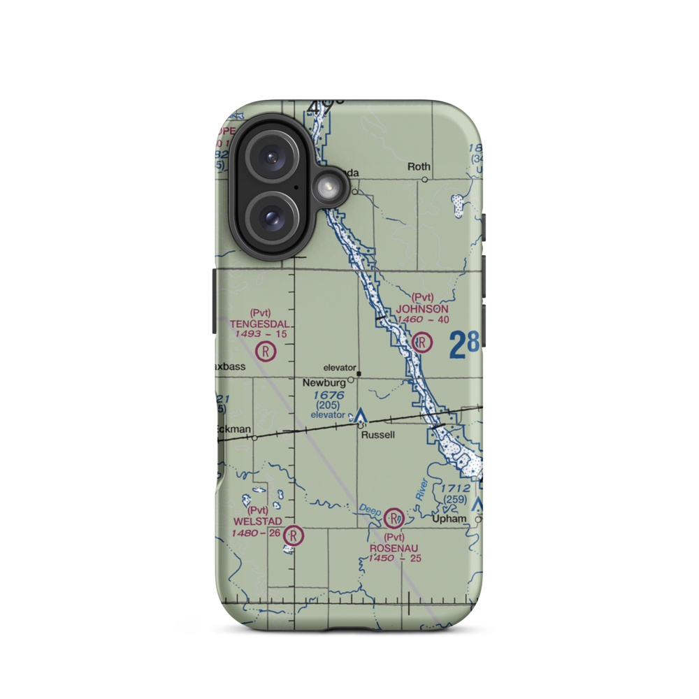 Kersten Brothers Airport (6NA7) VFR Sectional  Tough iPhone Case iPhone 16 model shown