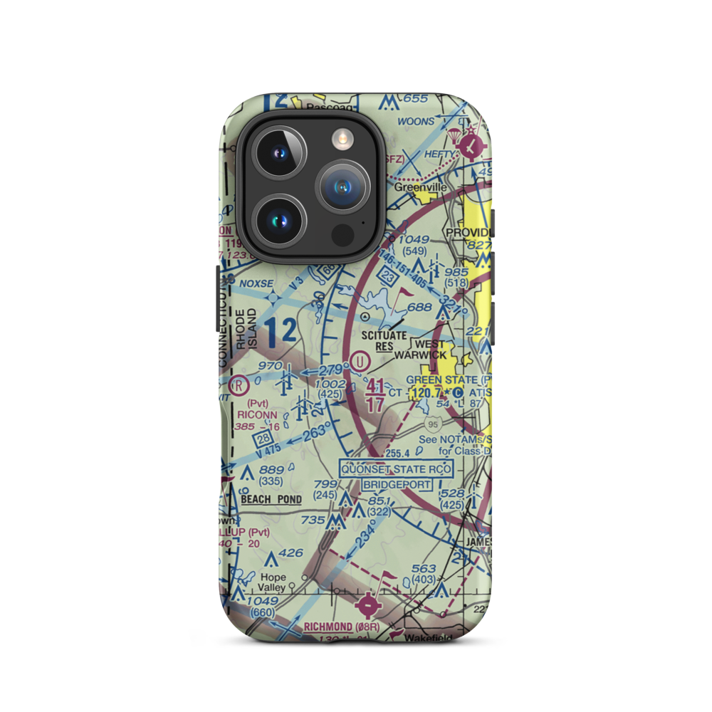 Keskinen Balloonport (RI16) VFR Sectional  Tough iPhone Case iPhone 16 Pro model shown