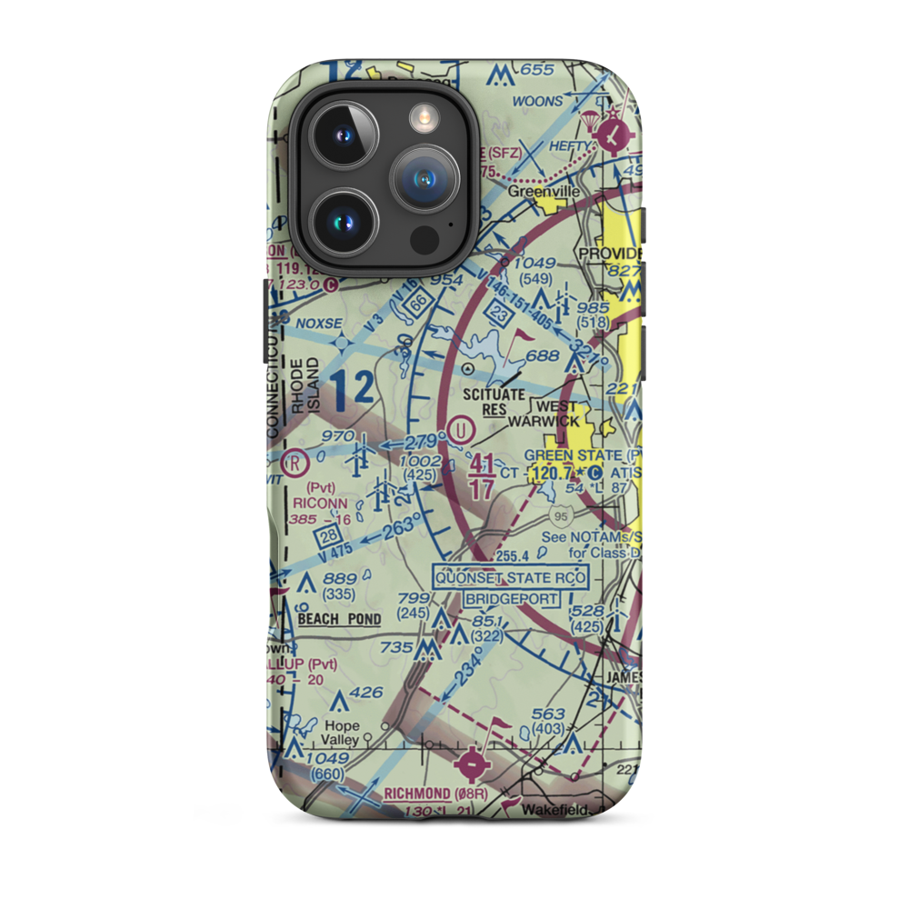 Keskinen Balloonport (RI16) VFR Sectional  Tough iPhone Case iPhone 16 Pro Max model shown