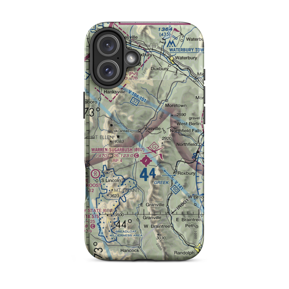Ketcham Lndg Area Airport (VT30) VFR Sectional  Tough iPhone Case iPhone 16 Plus model shown
