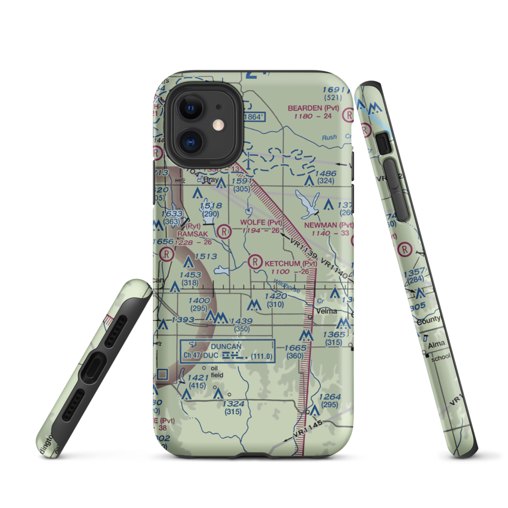 Ketchum Ranch Airport (OK97) VFR Sectional  Tough iPhone Case iPhone 11 model shown