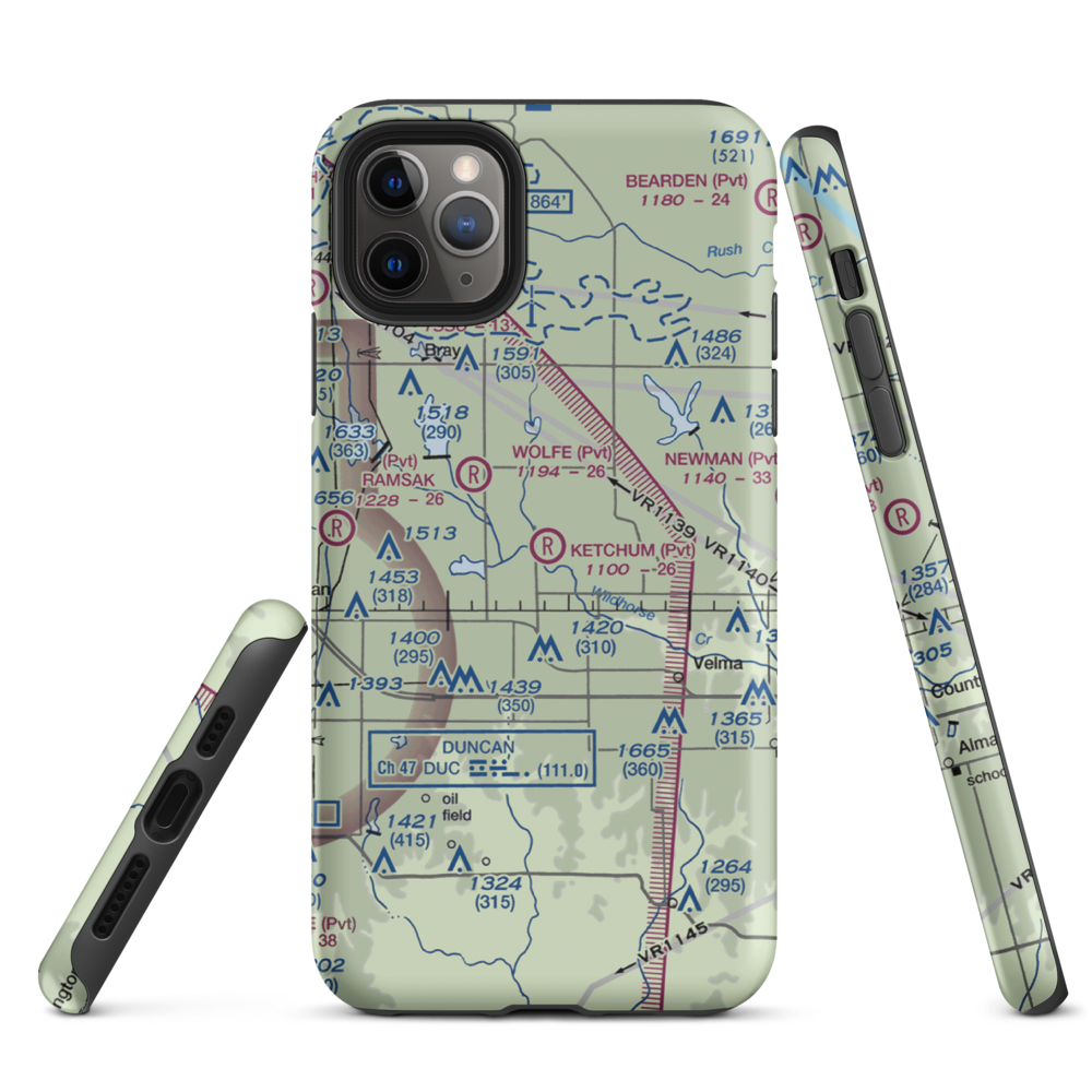 Ketchum Ranch Airport (OK97) VFR Sectional  Tough iPhone Case iPhone 11 Pro Max model shown