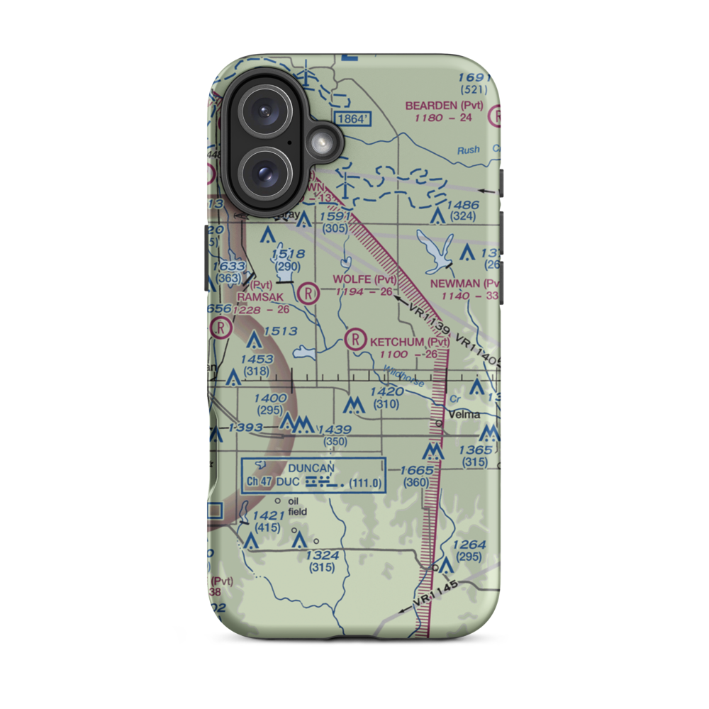 Ketchum Ranch Airport (OK97) VFR Sectional  Tough iPhone Case iPhone 16 Plus model shown