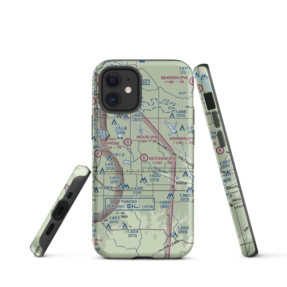 Ketchum Ranch Airport (OK97) VFR Sectional  Tough iPhone Case iPhone 12 mini model shown