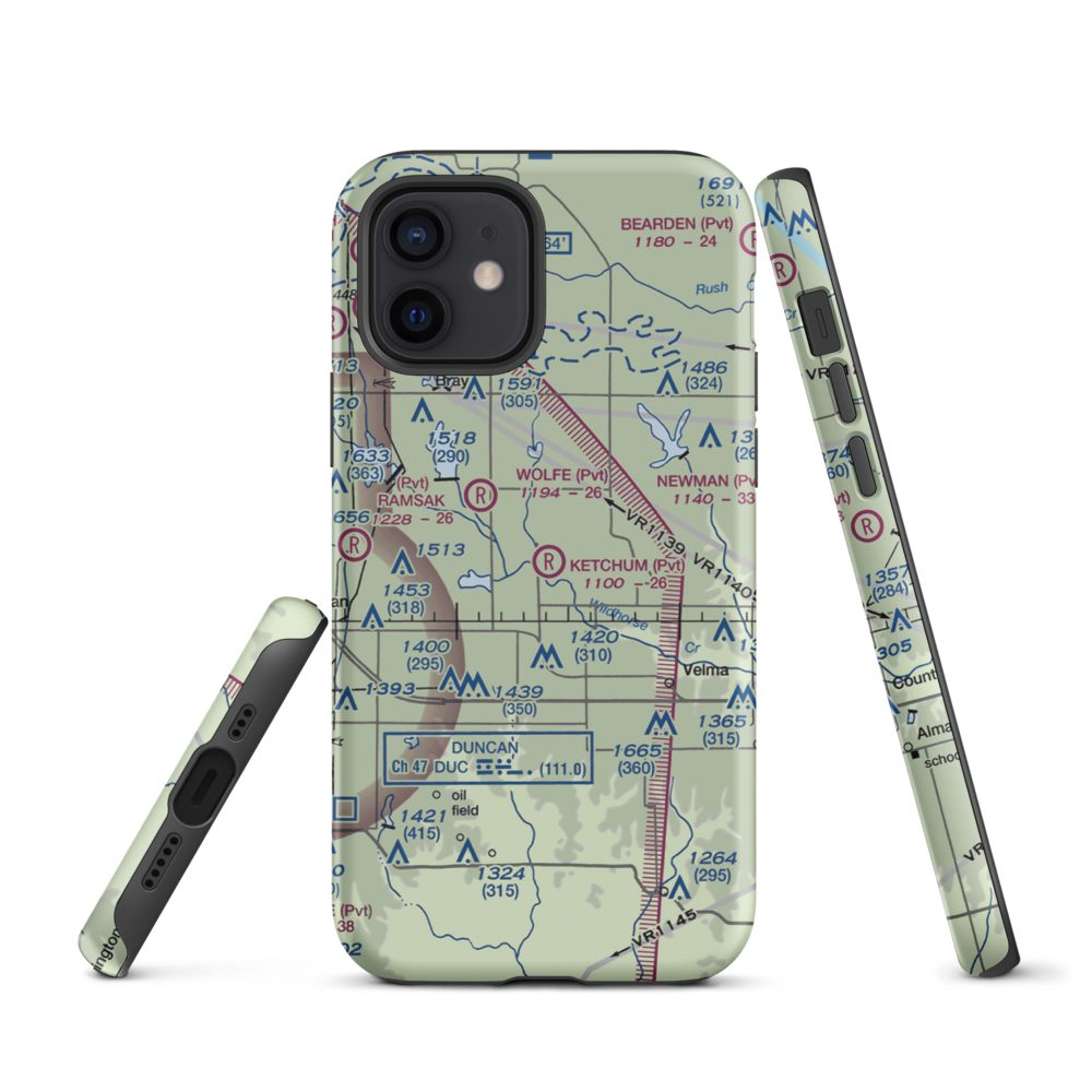 Ketchum Ranch Airport (OK97) VFR Sectional  Tough iPhone Case iPhone 12 model shown