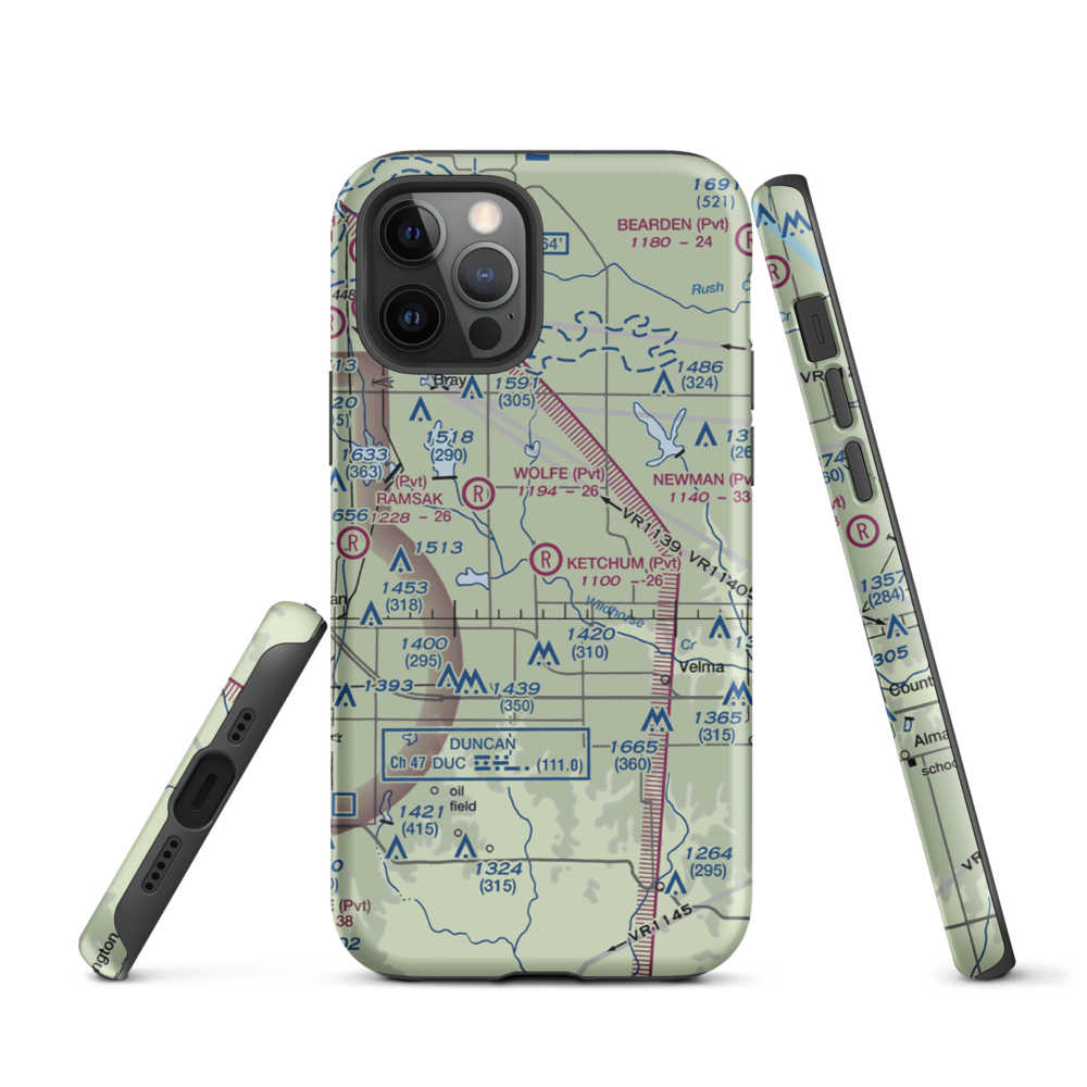 Ketchum Ranch Airport (OK97) VFR Sectional  Tough iPhone Case iPhone 12 Pro model shown