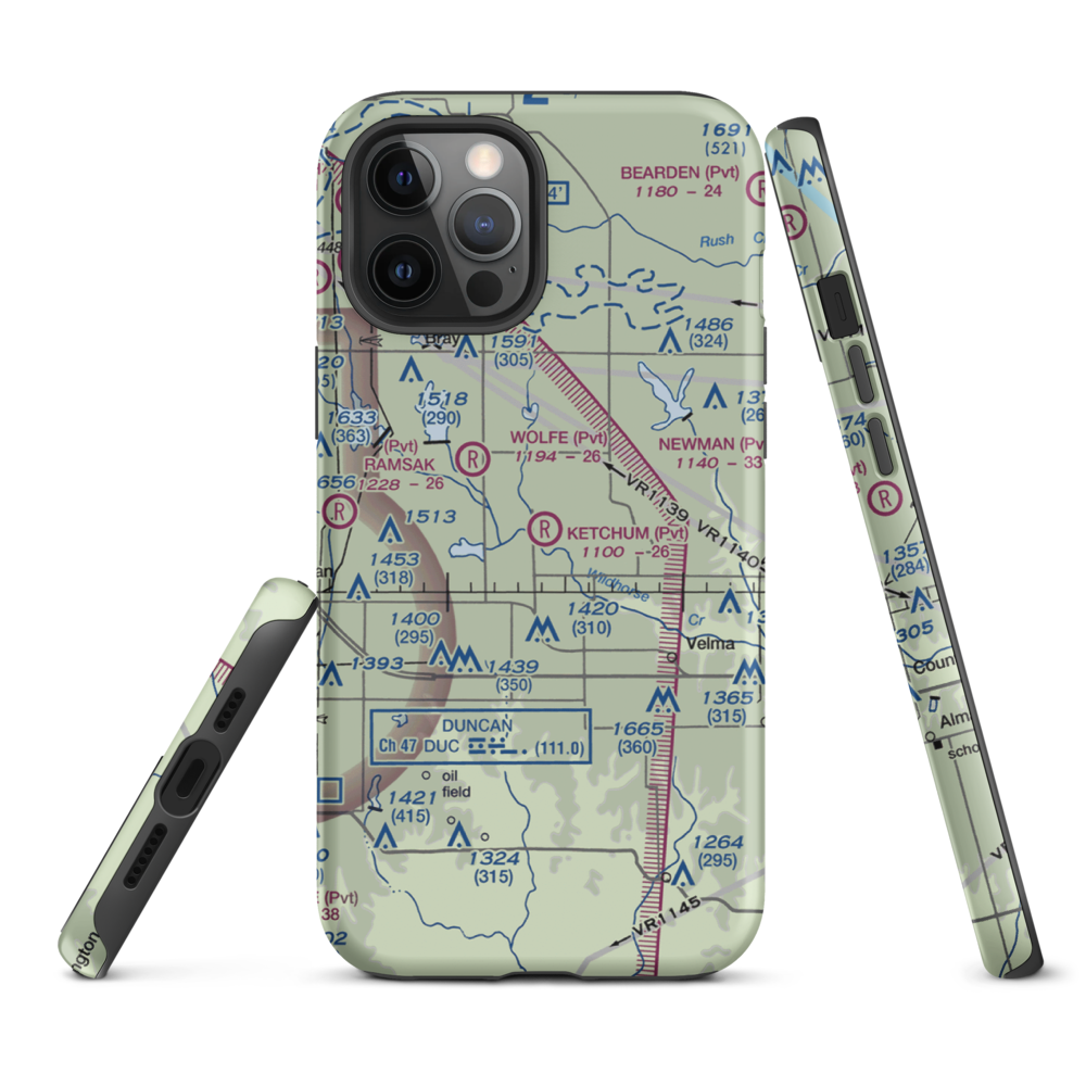 Ketchum Ranch Airport (OK97) VFR Sectional  Tough iPhone Case iPhone 12 Pro Max model shown