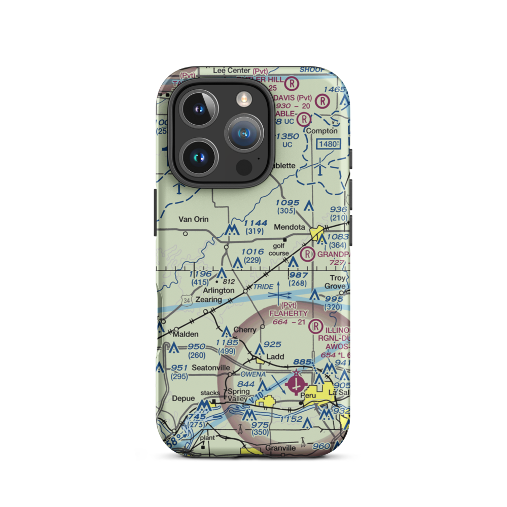 Keutzer Airport (US-1057) VFR Sectional  Tough iPhone Case iPhone 16 Pro model shown