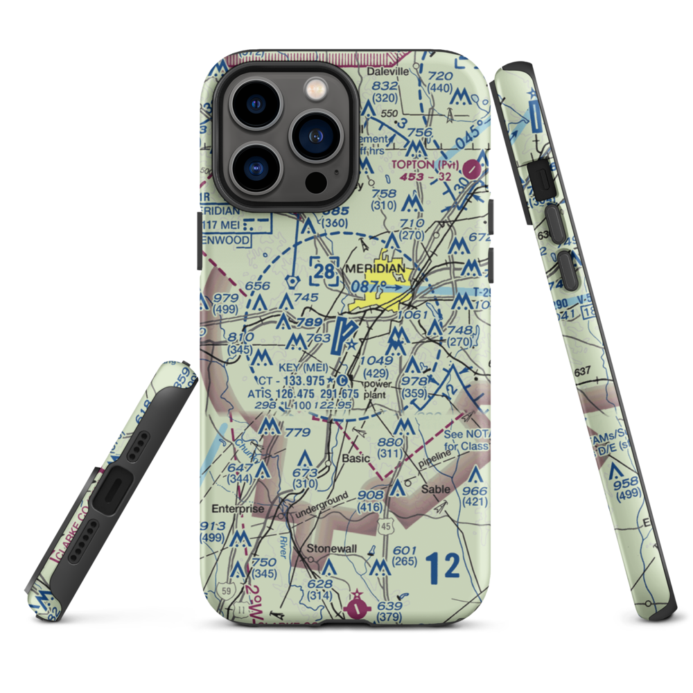 Key Field (MEI) VFR Sectional  Tough iPhone Case iPhone 13 Pro Max model shown
