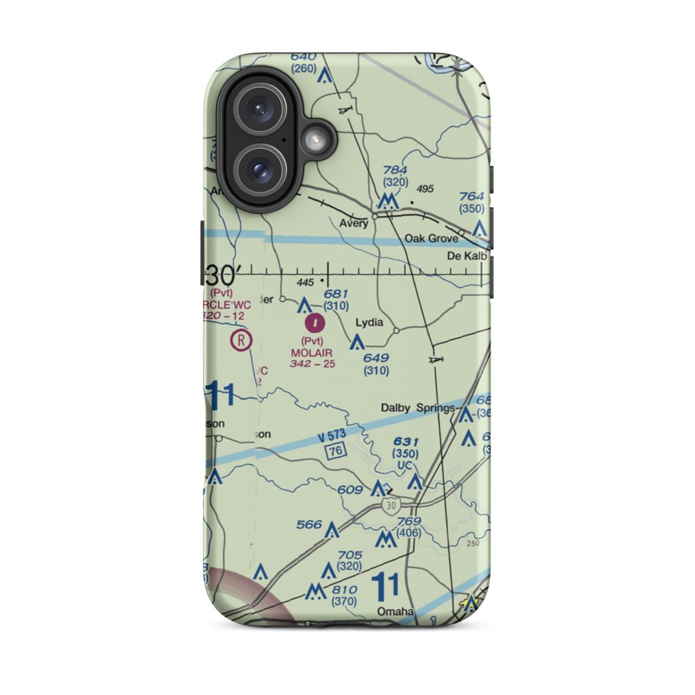 Key's Ranch Airport (TX35) VFR Sectional  Tough iPhone Case iPhone 16 Plus model shown
