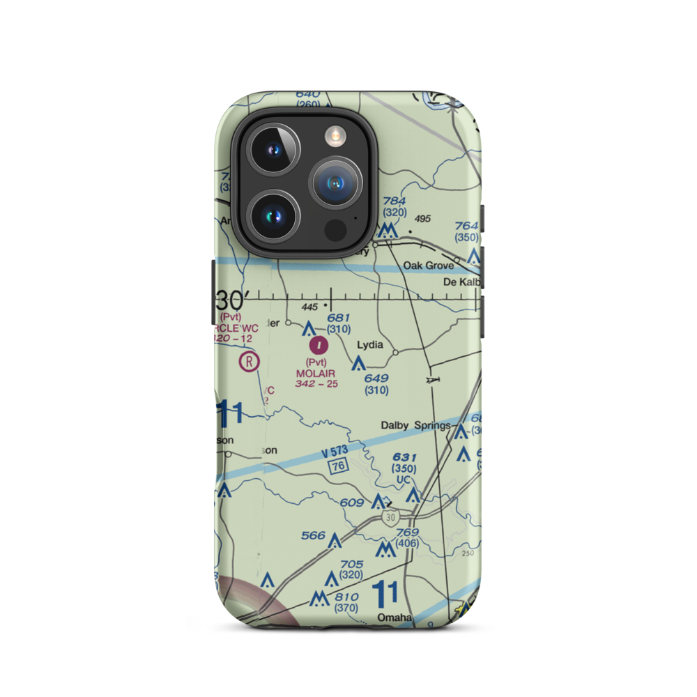 Key's Ranch Airport (TX35) VFR Sectional  Tough iPhone Case iPhone 16 Pro model shown
