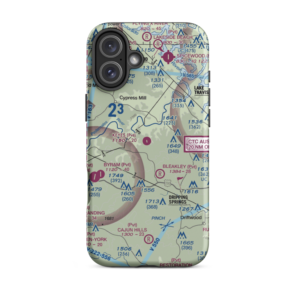 Keyes Ranch Airport (14TX) VFR Sectional  Tough iPhone Case iPhone 16 Plus model shown
