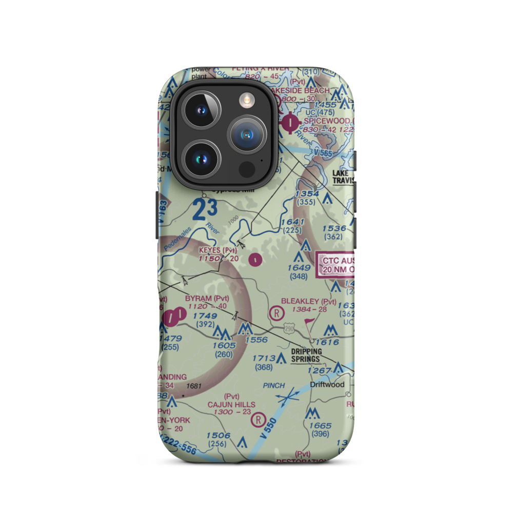 Keyes Ranch Airport (14TX) VFR Sectional  Tough iPhone Case iPhone 16 Pro model shown