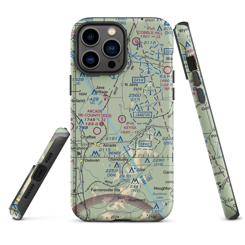 Keysa Airport (NY79) VFR Sectional  Tough iPhone Case iPhone 13 Pro Max model shown