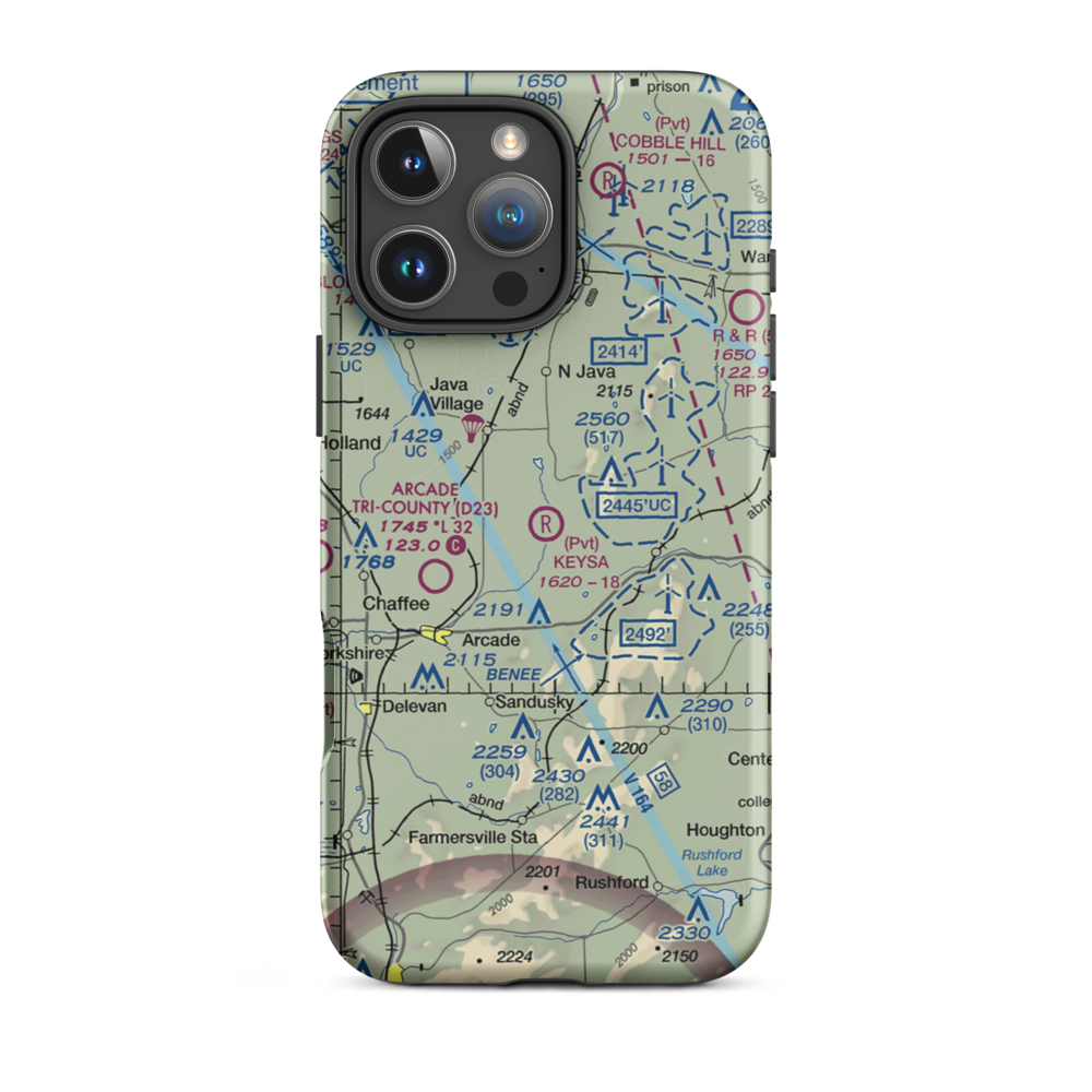 Keysa Airport (NY79) VFR Sectional  Tough iPhone Case iPhone 16 Pro Max model shown