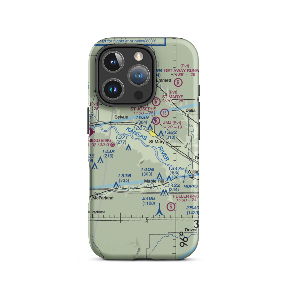 Keyser Airport (1KS5) VFR Sectional  Tough iPhone Case iPhone 16 Pro model shown
