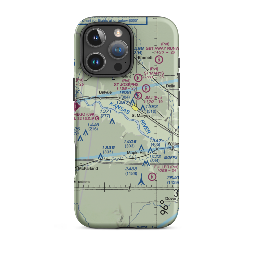 Keyser Airport (1KS5) VFR Sectional  Tough iPhone Case iPhone 16 Pro Max model shown