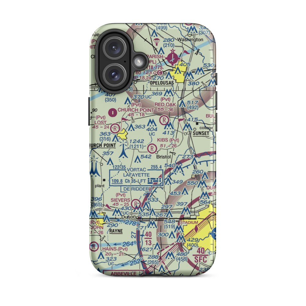Kibs Air Park (7LA4) VFR Sectional  Tough iPhone Case iPhone 16 Plus model shown