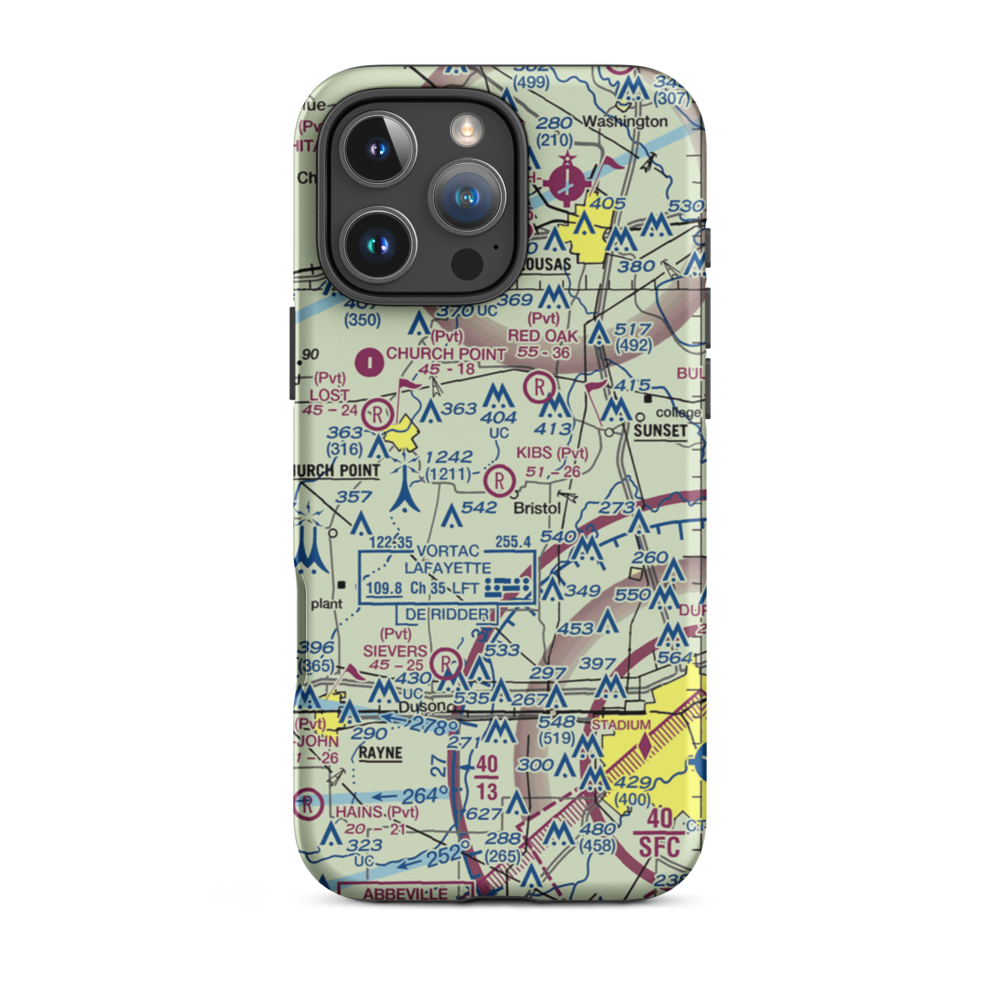 Kibs Air Park (L89) VFR Sectional  Tough iPhone Case iPhone 16 Pro Max model shown
