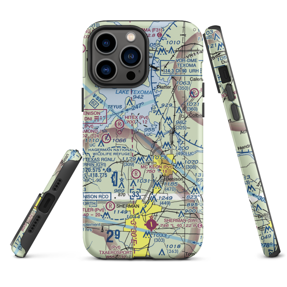 Kidd-Private Airport (TX12) VFR Sectional  Tough iPhone Case iPhone 13 Pro Max model shown