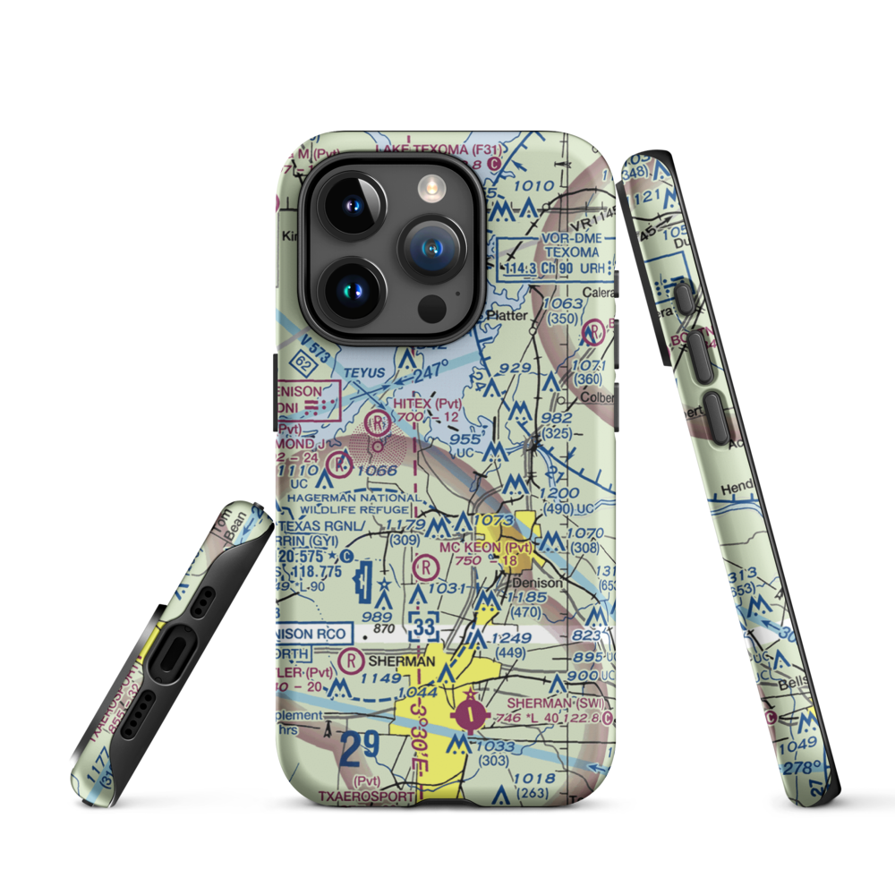 Kidd-Private Airport (TX12) VFR Sectional  Tough iPhone Case iPhone 15 Pro model shown