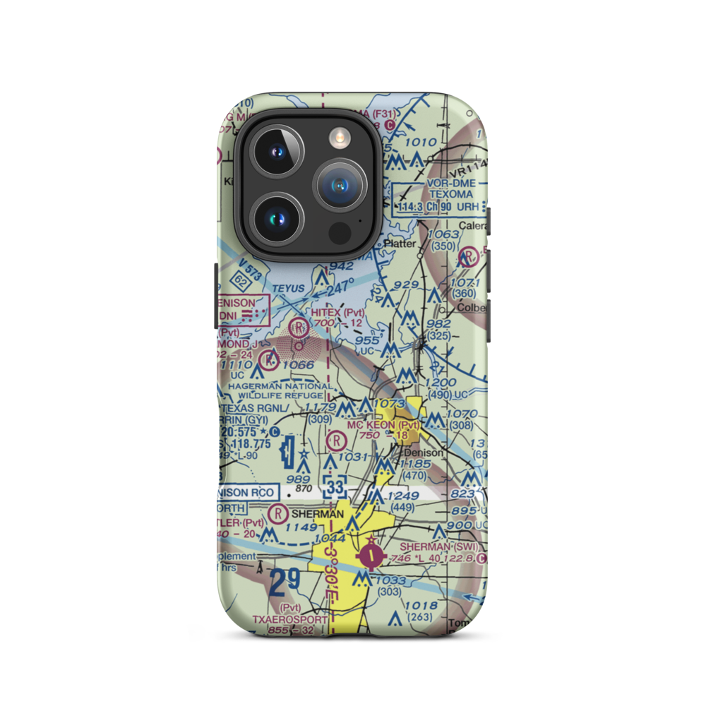Kidd-Private Airport (TX12) VFR Sectional  Tough iPhone Case iPhone 16 Pro model shown