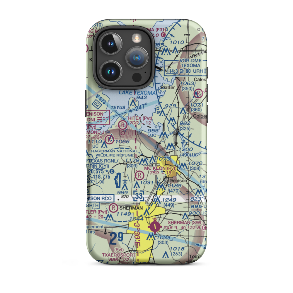 Kidd-Private Airport (TX12) VFR Sectional  Tough iPhone Case iPhone 16 Pro Max model shown