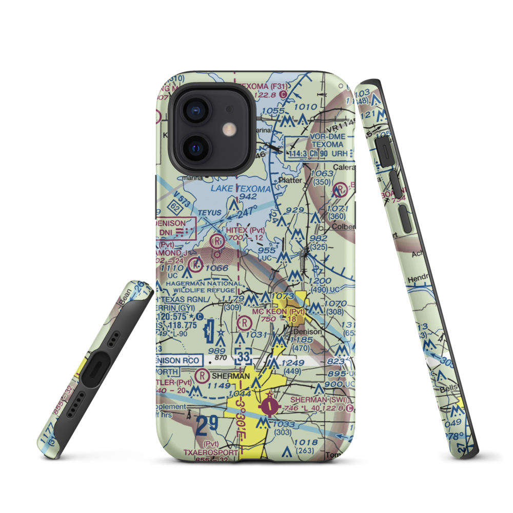 Kidd-Private Airport (TX12) VFR Sectional  Tough iPhone Case iPhone 12 model shown