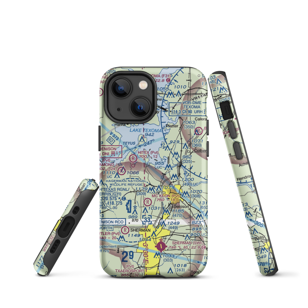 Kidd-Private Airport (TX12) VFR Sectional  Tough iPhone Case iPhone 13 mini model shown