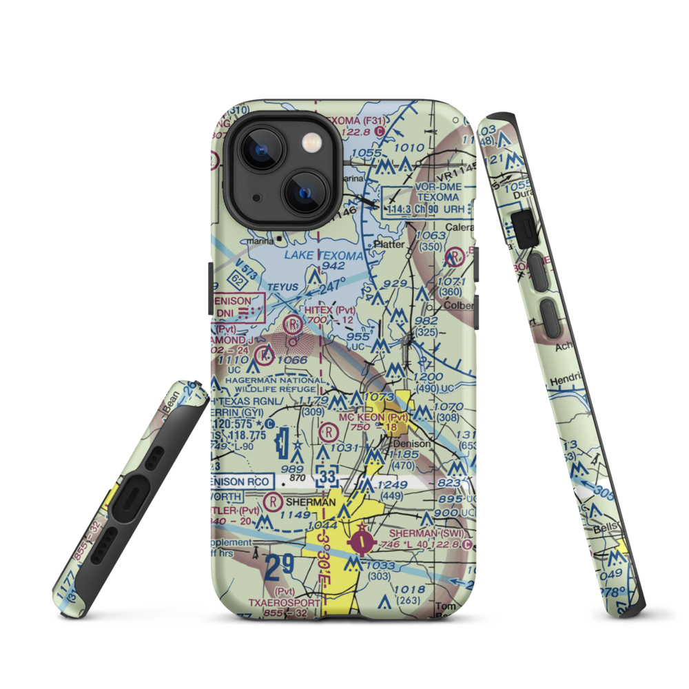 Kidd-Private Airport (TX12) VFR Sectional  Tough iPhone Case iPhone 13 model shown
