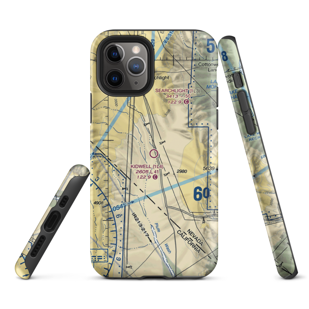 Kidwell Airport (1L4) VFR Sectional  Tough iPhone Case iPhone 11 Pro model shown